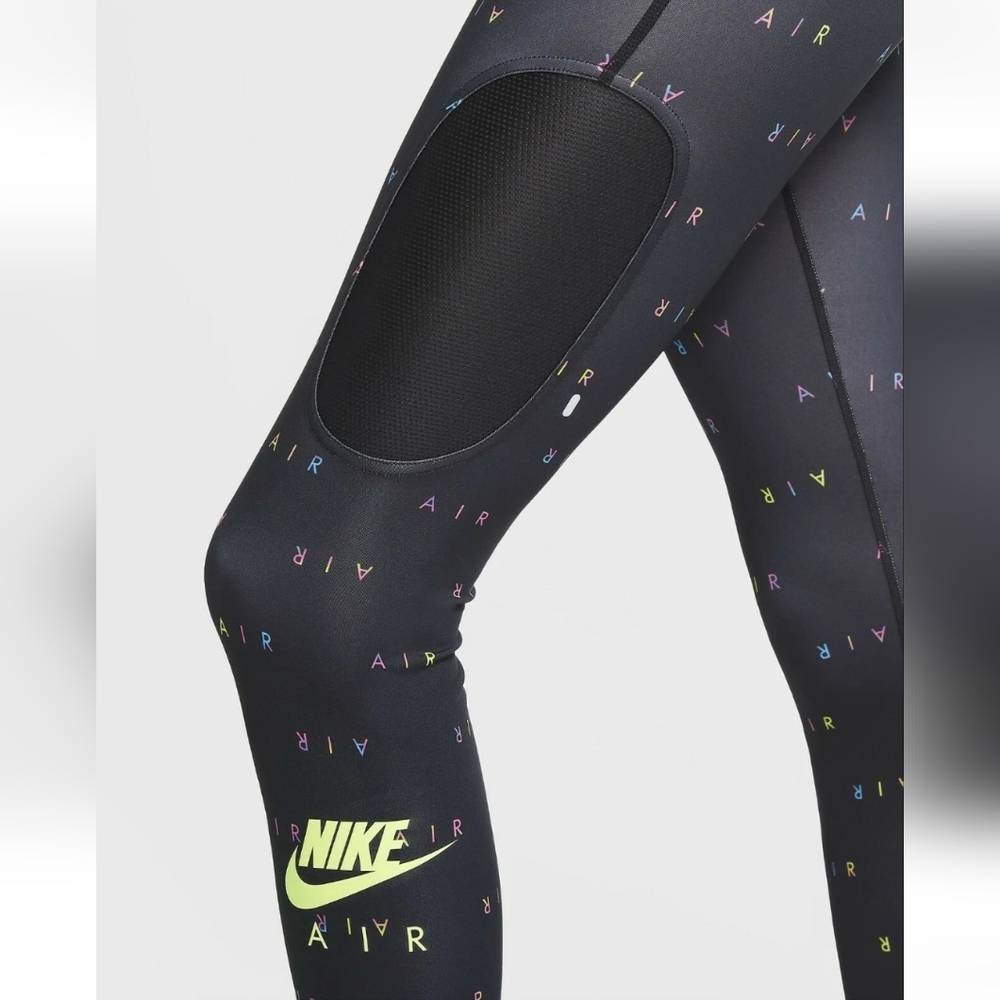 New Nike Air Mukticolored All-over Logo Plus Size 7/8 Leggings Size XXL - Picture 3 of 16